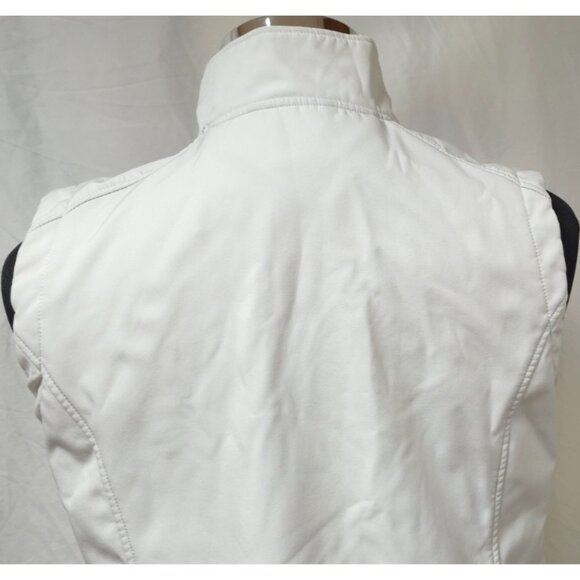 Boot Daddy Womems Medium White Zip Up Cowgirl Western Fleece Lined Logo Vest - Picture 9 of 15